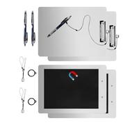Warehouse Checklist Appunti Set Lettera, Bianco | Lavagna arrotondata con clip in metallo, penne e cordini per scrivere e appunti in aula