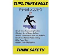 Warehouse Safety Poster Slip Trip Fall Prevention Six Step Checklist Factory Canvas Decor