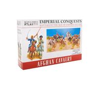 Wargames Atlantic Imperial Conquests - Figurea di cavalleria afghana, 12 pezzi in plastica dura (polistirene ad alto impatto), 28 mm, prodotta negli Stati Uniti, colore: grigio