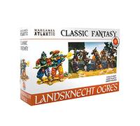 Wargames Atlantic: Landsknecht Ogres & The Vain - 9 statuine in plastica dura multiparte, 28 mm, prodotte negli Stati Uniti, età 168+
