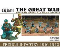Wargames Atlantic The Great War - Fanteria francese 1916-40 (35 personaggi) in plastica dura multiparte (POLISTIRENO AD ALTO impatto) 28 MM Figure ……
