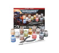 Warhammer Set Colori con Attrezzi 40,000 Paints Tools Set Miniature 40k Space Marines Orki con pennello tronchesine lima 60-12