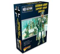 WarLord Bolt Action German Army Support Group Winter Figures 1:56 Tabletop Miniatures - Plastic Paintable Miniature WWII Soldiers Set, Unpainted Table Top 28mm Military Minifigures for Adults, Gaming