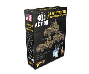 Warlord Games Go Everywhere US Army Jeep Armoured Platoon Scale Models for Bolt