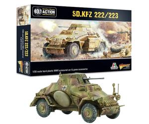 Warlord Games Sd.Kfz 222/223 - Auto blindata 1:56/28 mm, in plastica, modellino in scala per Bolt Action altamente dettagliato della Seconda Guerra Mondiale per Wargaming da tavolo
