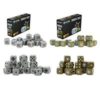 Warlord Games - Set di dadi di azione bullone: Allied Star D6 Pack Plus Ordini Dice Pack - Olive Drab e German Balkenkreuz D6 Dice Pack Plus Ordini Dice Pack - Grigio (4 articoli)