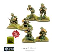 Warlord Games US Marine Weapons Teams - 28mm Scale Miniatures for Bolt Action Hi