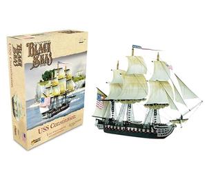 Warlord Games USS Constitution - Miniatura in scala 1:700 per il Mar Nero Miniature altamente dettagliate dell'era della vela per giochi di guerra da tavolo