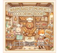 Warm Bakery Moments: Coloring Book: for Adults and Teens Featuring Cute Animal Bakers, Fresh Bread, Sweet Treats and Peaceful Bakery Scenes for Relaxation