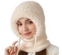Warm Beanie Scarf Set - Knitted Thermal Face Cover Accessory, Soft Fabric Design, Windproof Cold Protection Gear, Stretch Fit Comfortable Wear, Winter Outdoor Item | Hiking Traveling Skiing Biking