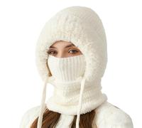 Warm Beanie Scarf Set - Knitted Thermal Face Cover Accessory, Soft Fabric Design, Windproof Cold Protection Gear, Stretch Fit Comfortable Wear, Winter Outdoor Item | Hiking Traveling Skiing Biking