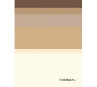 Warm Beige and Brown Striped Notebook: Large College Ruled Writing Journal for Work, School and Daily Notes - Aesthetic Neutral Minimalist Design