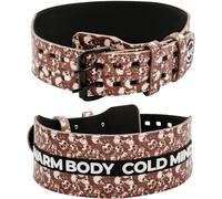WARM BODY COLD MIND Cintura Palestra - 100% Pelle/10cm - Approvato per la Competizione Sollevamento Pesi, (XL (90-114cm), Teschi)