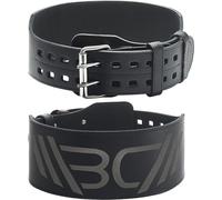 WARM BODY COLD MIND Cintura Palestra - 100% Pelle/10cm - Approvato per la Competizione Sollevamento Pesi, (XXXL (105-131cm), Nero)