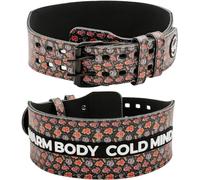 WARM BODY COLD MIND Cintura Palestra - 100% Pelle/10cm - Approvato per la Competizione Sollevamento Pesi, (XL (90-114cm), Nero Chili)