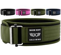 WARM BODY COLD MIND Cintura Palestra - Robusto Nylon - Approvato per la Competizione Sollevamento Pesi, (XL (78-101,5cm), Cachi)