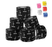 WARM BODY COLD MIND Nastro per Pollice da Sollevamento Pesi - Hook Grip Tape per Powerlifting, Cross Training, Nastro da Palestra, Allenamento, Nastro Sportivo per Dita(Nero 6 Rotoli)