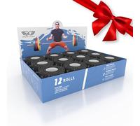 WARM BODY COLD MIND Nastro per Pollice da Sollevamento Pesi - Hook Grip Tape per Powerlifting, Cross Training, Nastro da Palestra, Allenamento, Nastro Sportivo per Dita(Nero 12 Rotoli)