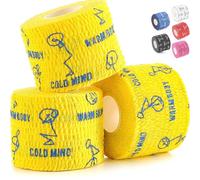 WARM BODY COLD MIND Nastro per Pollice da Sollevamento Pesi - Hook Grip Tape per Powerlifting, Cross Training, Nastro da Palestra, Allenamento, Nastro Sportivo per Dita(Giallo 3 Rotoli)
