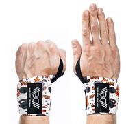 WARM BODY COLD MIND - Polsiere Per Sollevamento Pesi, Cross Training, Palestra, Powerlifting, Stacco Da Terra, Allenamento - Supporto Per Il Polso Resistente (12" Red Chili)