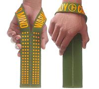 WARM BODY COLD MIND V1 Cinghie per Sollevamento Pesi destinati per Sollevamento Pesi Olimpico, Powerlifting, (Cachi/Arancia)