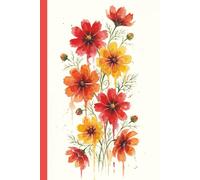 Warm Cosmos Bloom Composition Notebook: 6 x 9, 120 Pages, College Ruled, Cheerful Journal for Women with a Vibrant Red, Orange, and Gold Watercolor Floral Design for Everyday Writing and Journaling