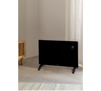 WARM CRYSTAL 2000W - Termoconvettore Elettrico In Vetro Con WiFi Con Ruote & Nero