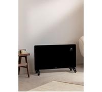 WARM CRYSTAL 2500W - Termoconvettore Elettrico In Vetro Con WiFi Con Ruote & Nero