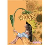 Warm flower: Rules journal for writing,110 pages,8.5 × 11 size, light peach colour