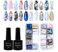Warm Girl Set Nail Art Foil Con Colla, 2 Pezzi Colla, 20 Rotoli Adesivi Trasferimento A Tema Differente, Decorazione Fai Da Te