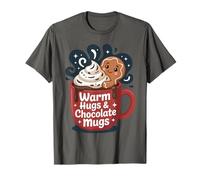 Warm Hugs Chocolate Mugs Cute Cocoa Kawaii Style Maglietta
