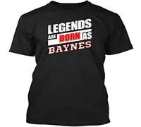 WARM KISS Legends Baynes Family Name T Shirt Fit Casual Graphic Short Sleeve Tops Black XXL