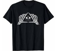 WARM KISS Limited Skeleton all Seeing Eye Gifts Vintage Cool T Shirt Black XXL