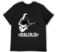WARM KISS Malcolm Young! T Shirt Men Tops Graphic Tees Black M