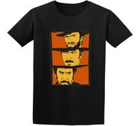 WARM KISS Man's Round Neck The Good The Bad The Ugly Men Print Funny Sports T Shirt Black M