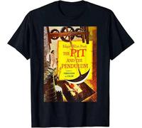 WARM KISS Men's Allan Poe Pit And Pendulum Halloween Poster Horror Movie T Shirt Black XL