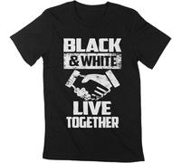 WARM KISS Men's Unisex Adult T Shirt Live Together Tops Lives Matter Tees Black L