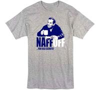 WARM KISS Naff off Porridge Inspired Mens T Shirt Retro Ronnie Barker TV Grey XL