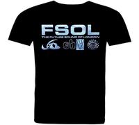 WARM KISS poiuytr Future Sound of London. Silver Logos. Full Cotton T Shirt. Black XXL