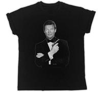 WARM KISS Roger Moore Gun Poster Funny Gift Designer Unisex T Shirt Mens Tee Black M