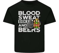 WARM KISS Rumin Men's Blood Sweat Bikes & Beer Funny Motorcycle Mens Cotton T Shirt Tee Top Black M