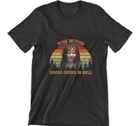 WARM KISS Your Mother Sucks Cocks in Hell Vintage T Shirt Hoodie Sweatshirt Black M