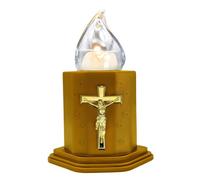 WARM RAY Candele a LED per cimiteri e chiese candele a batteria con effetti fiamma oscillante resiste pioggia sole durata 210 giorni (ORO)