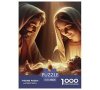 Warm Scene of Jesus' Birth Puzzle Impossibili 1000 Pezzi Decorazione Per La Casa. Rilassamento E Intelligence Per Adulti E Bambini Da 12 Anni 38x26cm/1000pcs