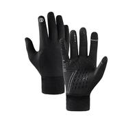 Warm Winter Gloves Anti Slip Touchscreen Gloves Windproof and Water Running Gloves Thermal Gloves Cold Weather Cycling Gloves for Men Women Walking Riding Drivin Orecchini con piume (Black, M)