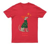 Warm Wishes Christmas Dog Lights T-Shirt Uomo Maglietta Donna Vacanze...
