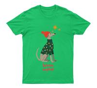 Warm Wishes Christmas Dog Lights T-Shirt Uomo Maglietta Donna Vacanze...