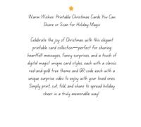 Warm Wishes: Printable Christmas Cards You Can Share or Scan for Holiday Magic