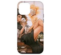 Warm Witch Reading Nook Cozy Magical Girl Tea libro degli incantesimi Custodia per iPhone 12 mini