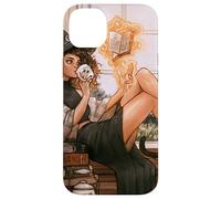 Warm Witch Reading Nook Cozy Magical Girl Tea libro degli incantesimi Custodia per iPhone 14 Plus